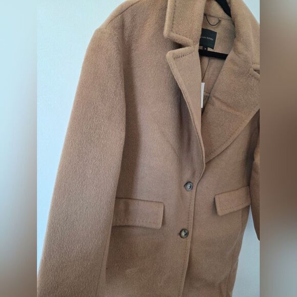 NEW Banana Republic Sunday Coat Classic Camel Wool Alpaca Trench Coat MobWife M - Picture 4 of 11